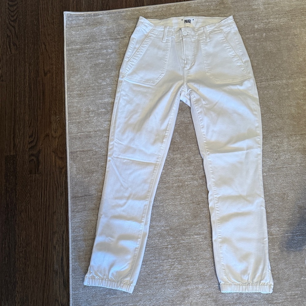 PAIGE Off-White Utility Jogger Jeans